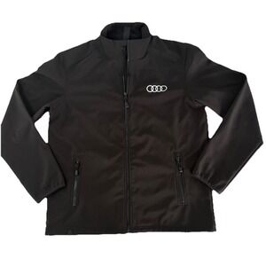Official Audi Sport Performance Soft shell Black Full Zip Jacket Men's Large